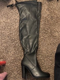Leather Thigh High Boots