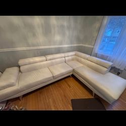 White Leather Couches 