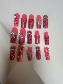 Press on Nails. Charms Are Real Crystal. Read Description