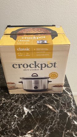 NEW-Crock pot Classic Stainless 4.5 qt slow Cooker  Thumbnail
