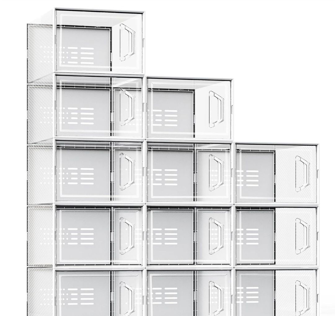 SEE SPRING X-Large Shoe Storage Box Fit Size 11, Clear Plastic Stackable Shoe Organizer for Closet, Space Saving Sneaker Shoe Rack Containers Bins Hol