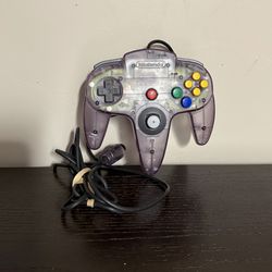 Nintendo 64 Purple Transparent Controller Untested 
