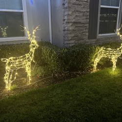 Christmas Decorations Outdoor Yard  Deer Set Of 2