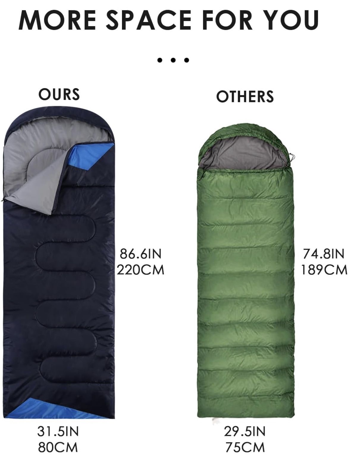 Sleeping Bags for Adults Backpacking Lightweight Waterproof- Cold Weather Sleeping Bag for Girls Boys Mens for Warm Camping Hiking Outdoor Travel Hunt