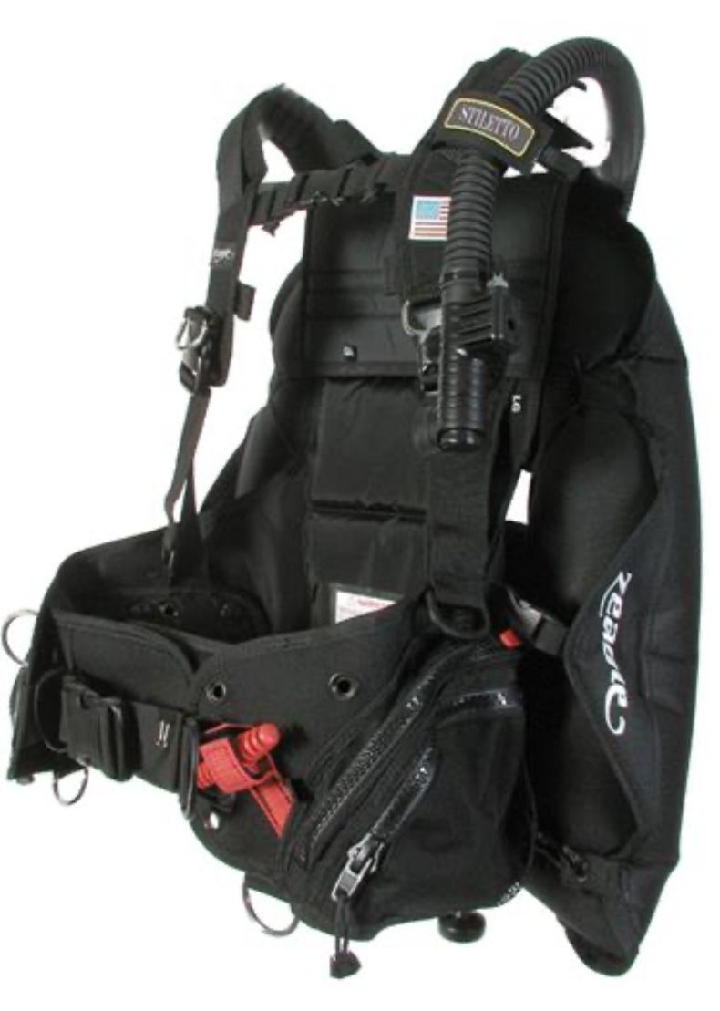 A brand new Zeagle Stiletto BCD with Ripcord