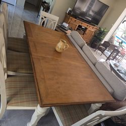 Solid wood dining table set of 6