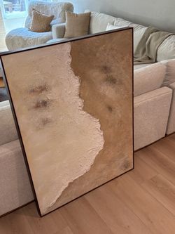 36” x 48” Textured Abstract Neutral Wall Art