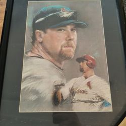 Mark McGwire Frame 17x21 With Photo Baseball 