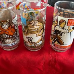 3 Burger King Star Wars Glasses