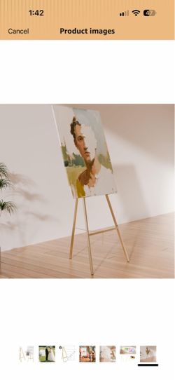 Gold Metal Art Display Easel Stand