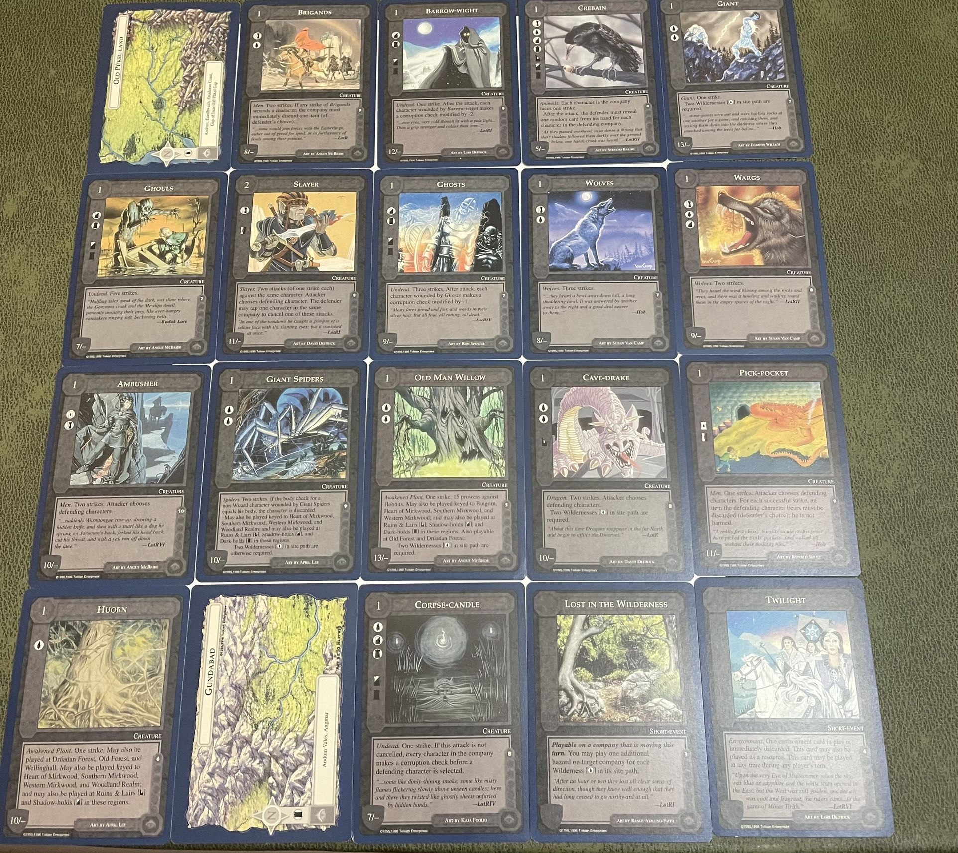 Lot of 20 LOTR Middle Earth CCG Blue Border Cards #3