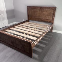Full Solid Wood Bed Frame $340