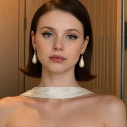 Elegant Gold Teardrop Pearl Earrings | 925 Silver Post | Vintage-Inspired Gift