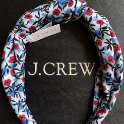 (NEW) WOMEN’S J.CREW FLORAL SILK PRINTED KNOT HEADBAND - SIZE: OS (ONE SIZE)