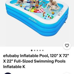 efubaby Inflatable Pool 170" X 72" X 22" (approx 14ftL X 6ftW X 1.8ftH