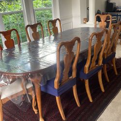 Real Oak 8 Person Dining Set 