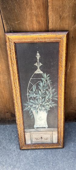 Vintage Style Framed Wall Art "Olive Topiary II" by Pamela Gladding - Large
