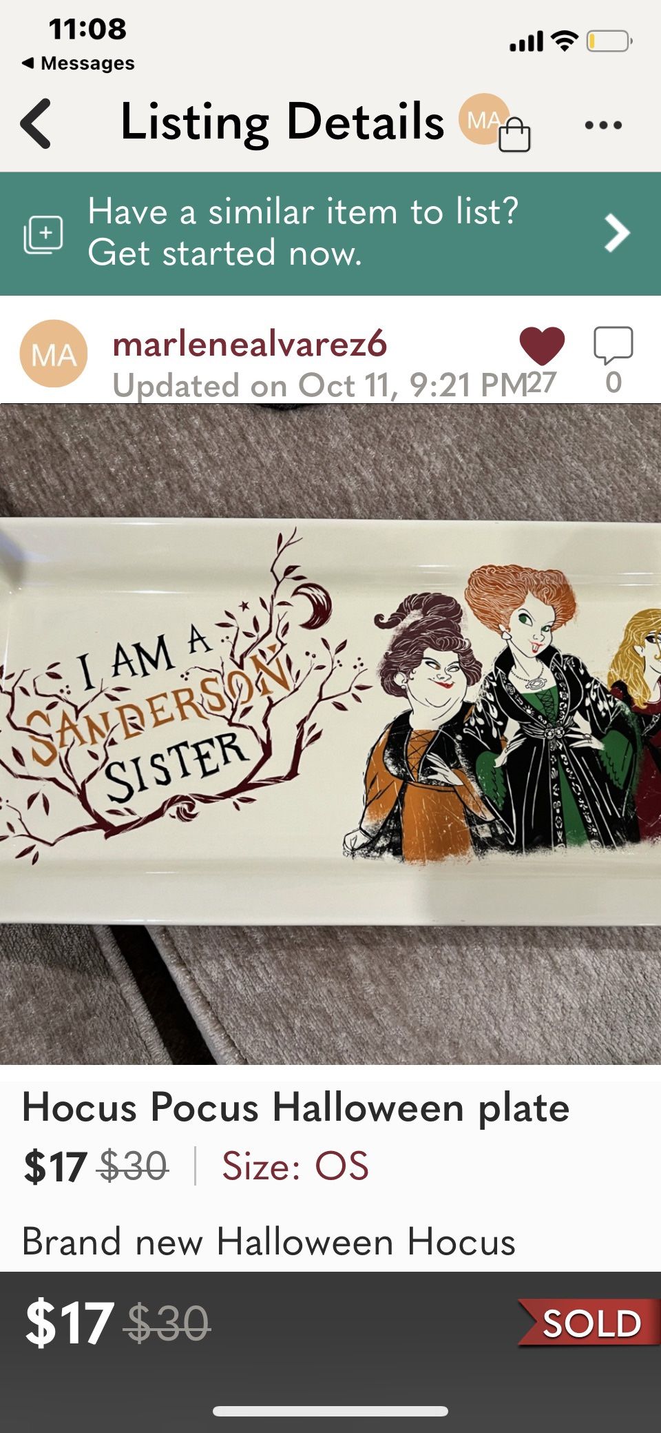 Sanderson sisters Plate Hocus Pocus
