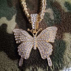 Iced Out Butterfly Necklace