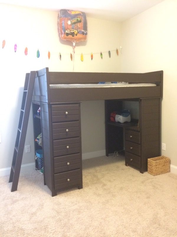 Espresso twin loft bed
