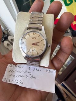 Benrus 3 Star Self-Winding Watch 1950s RUNNING and Serviced