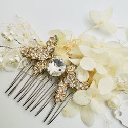 Fabric Flower Hair Comb