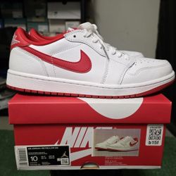 Air Jordan I Low Og White/red Sz 10 