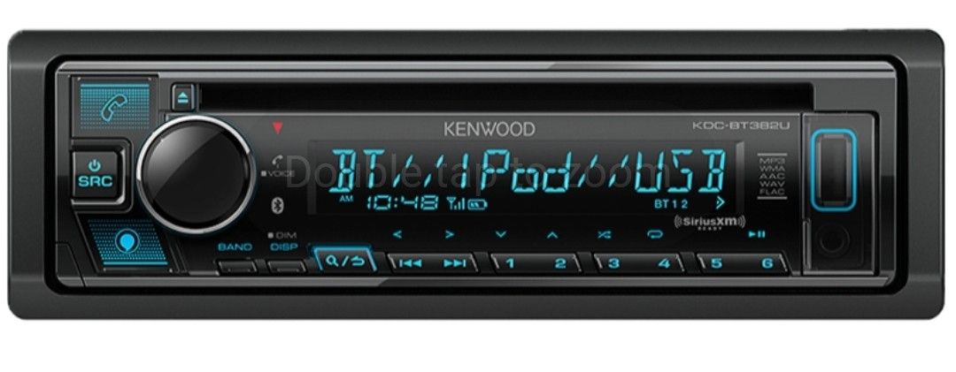 Kenwood KDC-BT382U
1-DIN CD Receiver, Bluetooth, Alexa Built-in, SiriusXM Ready, Front USB & AUX, Variable Illumination, Remote APP ready