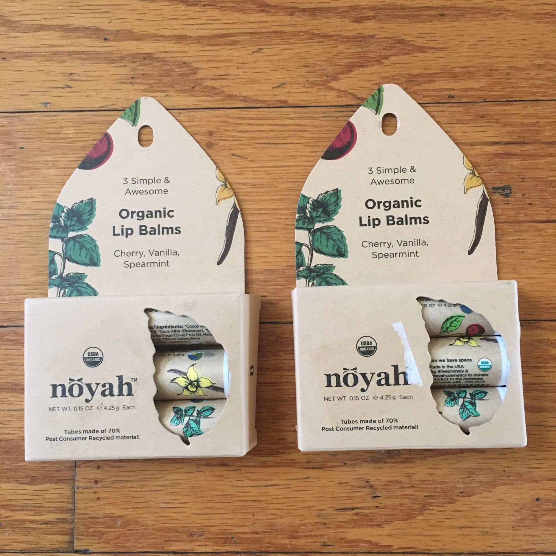 New Organic Lip Balms 6 Pcs
