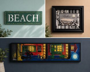 Wall Decor Bundle – Beach Sign, Framed Art & Bathroom Decor – $20 OBO