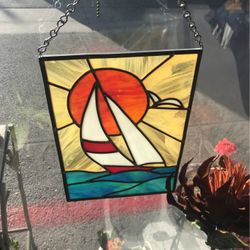Sail Boat  &  Sea  Eagle  (home Deco  For Window    )
