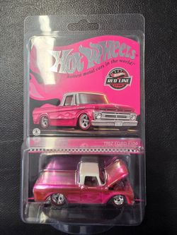 2023 Hot Wheels RLC 1962 Ford F100 Pink Pickup Truck Red Line Club Exclusive