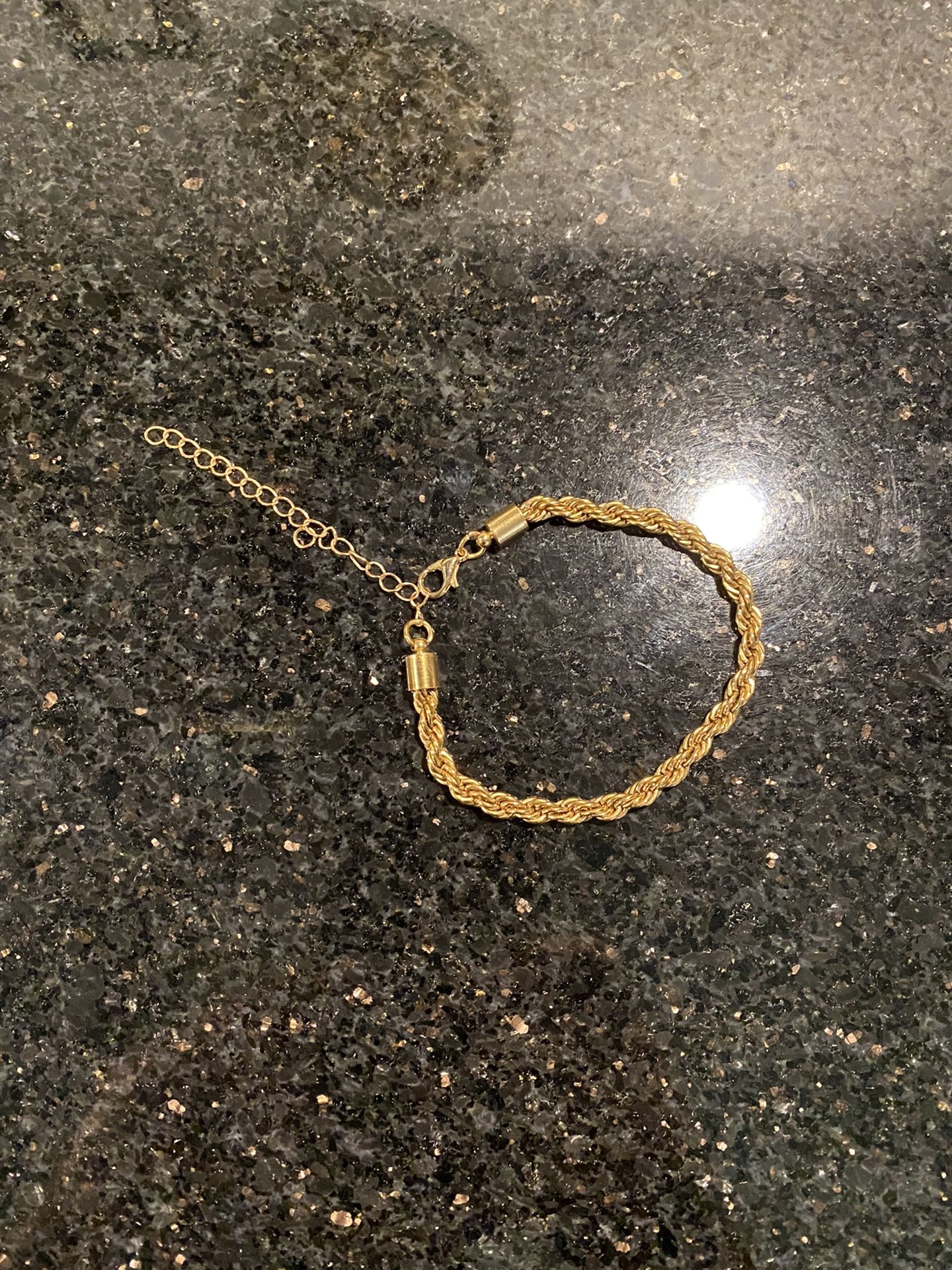 Rope Chain Bracelet Yellow Gold Plsted