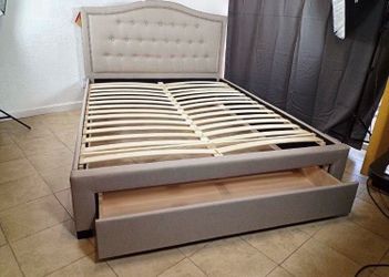 Full size bed frame with mattress