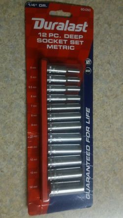 1/4 Duralast 12 piece socket set