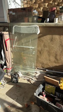 Glass shower and tub doors.