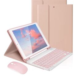 Keyboard Case with Mouse for iPad 10.2" 9th 8th 7th Generation, Detachable Bluetooth Keyboard with Pencil Holder for iPad 10.2 Inch/iPad Air 10.5"(3rd