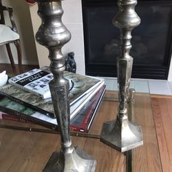 Pair of Pottery Barn Candle Holders.