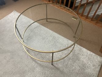 Metal Table With Clear Glass Used 