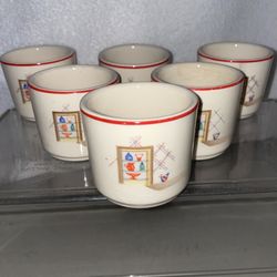 Universal Cambridge Pottery 6 Custard Egg Cups