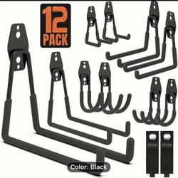 12-Pack Heavy Duty Metal Garage Storage Hooks with Polished Finish