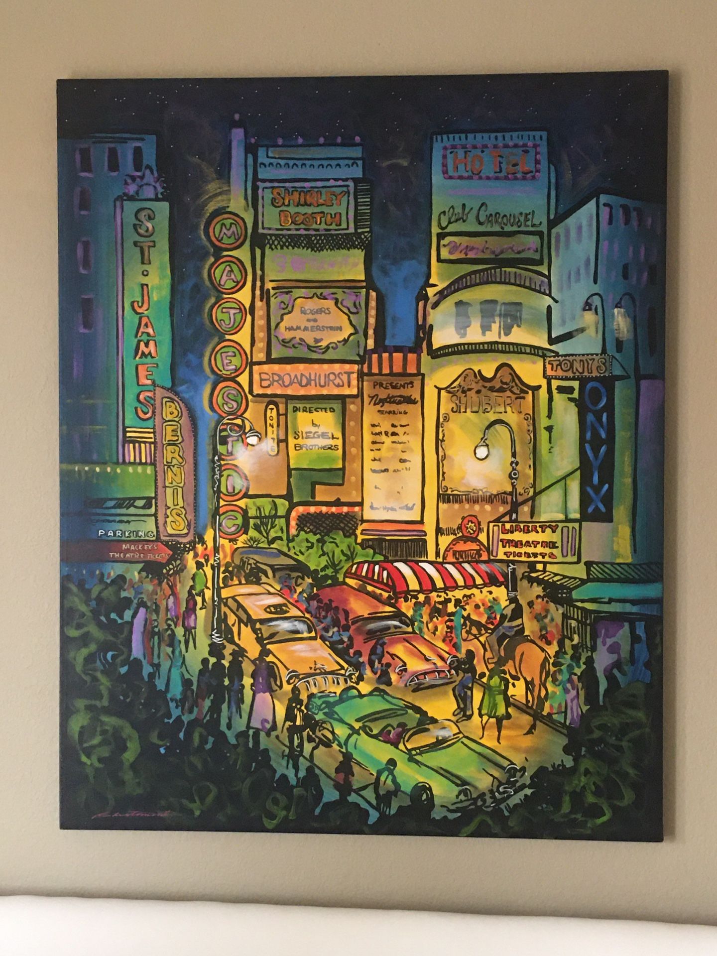 5’X4’ City Lights Canvas Painting