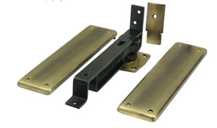 Deltana Double-Action Solid Brass Spring Hinge with Cover Plates