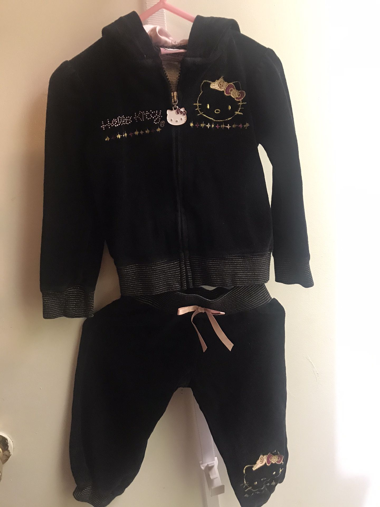 Hello Kitty black 2-pc hoodie and joggers