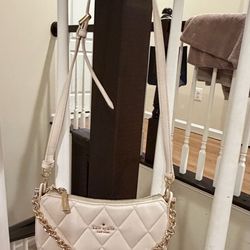 Pearl white Kate spade cross body medium size bag
