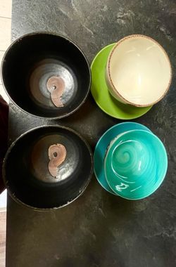 Thick Heavy Japanese & Italian Ceramic Bowl Set – Like New