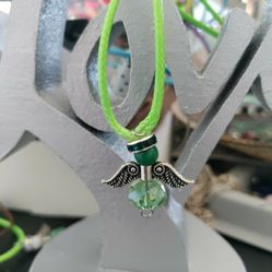 Handmade Green Angel With Green Chain 