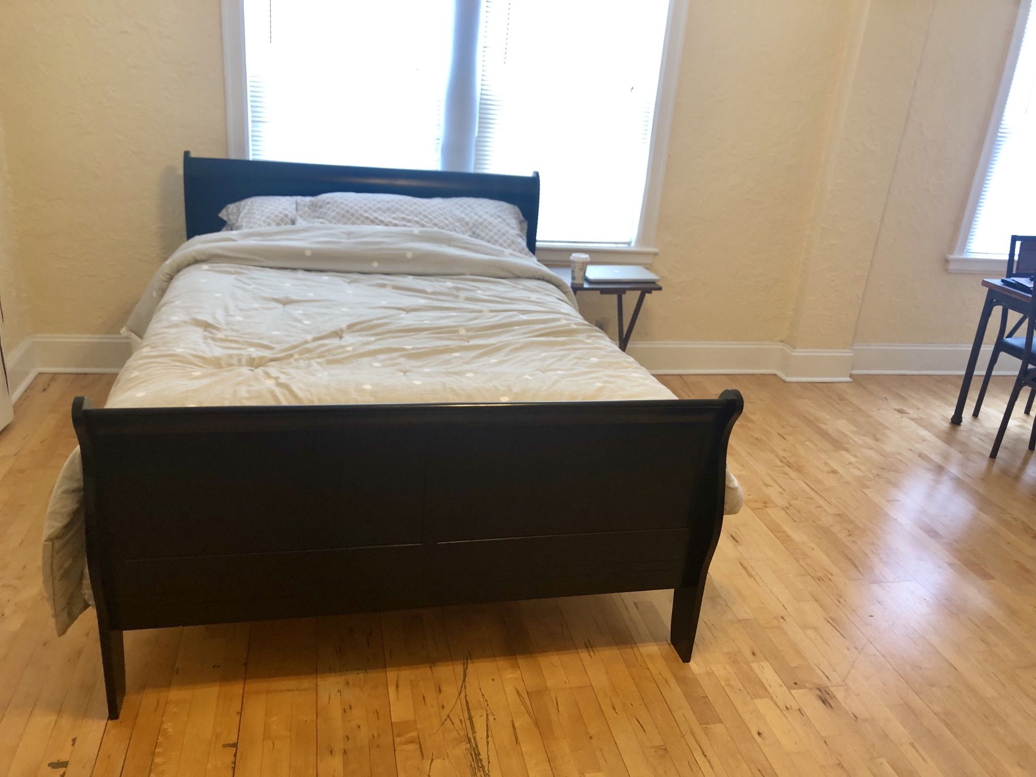 Queen-sized Bed + Mattress With Box Spring