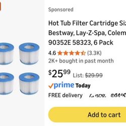 Hot Tub Filter Cartridge Bestway, Lay-Z-Spa, Coleman, SaluSpa  6 Pack $20 Firm - Nothing Less 📍 76013 Call or Txt 214-28t