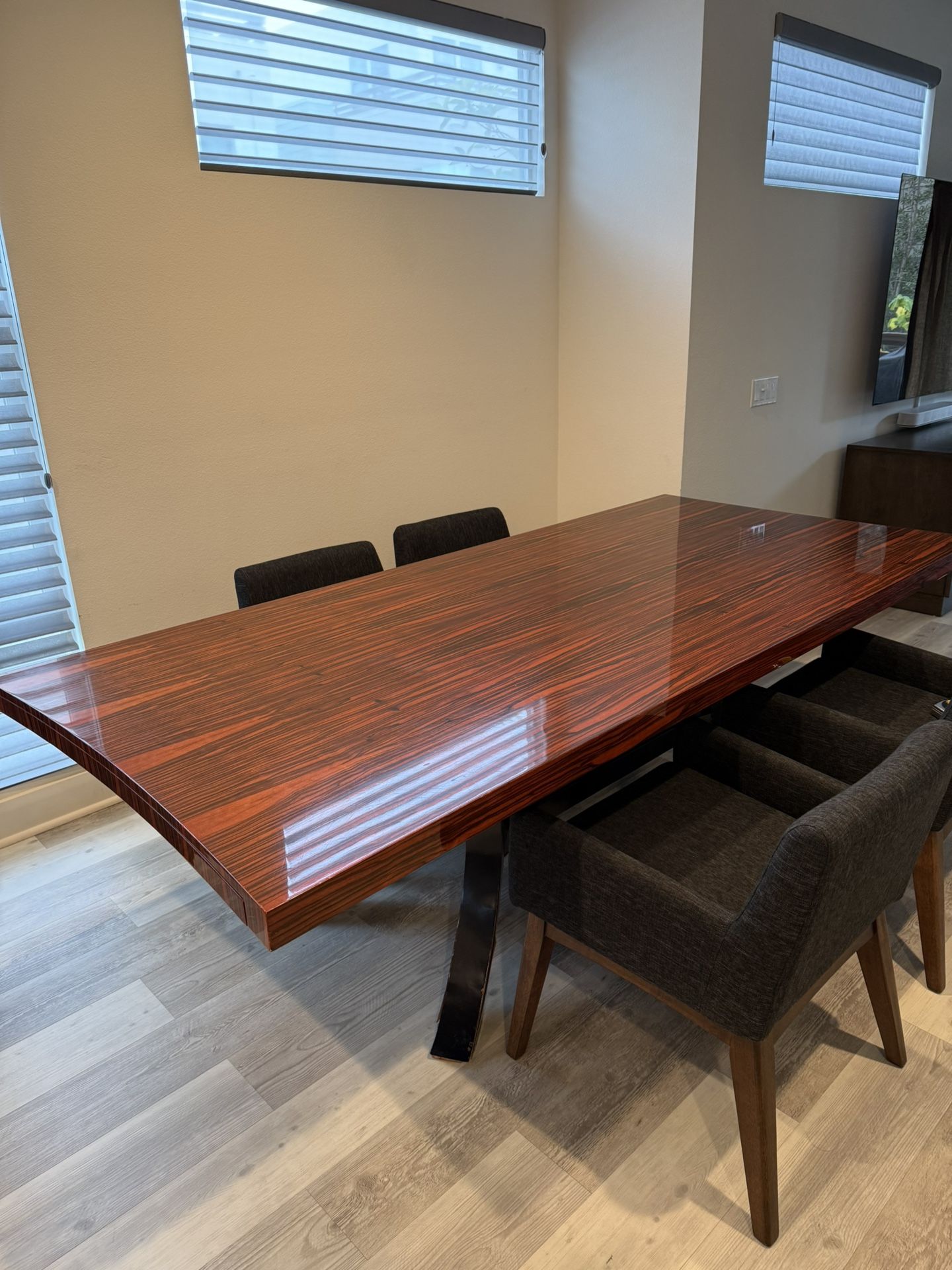 Zebra Wood Dining Room Table